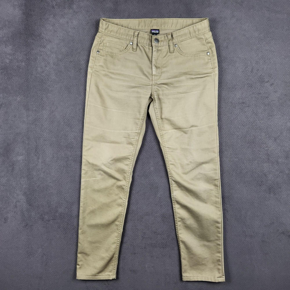 Patagonia Pinyon Pines Pants Womens 6 31x28 Tan Slim Straight Organic Cotton